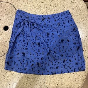 Ecote Blue and Black Abstract Skirt